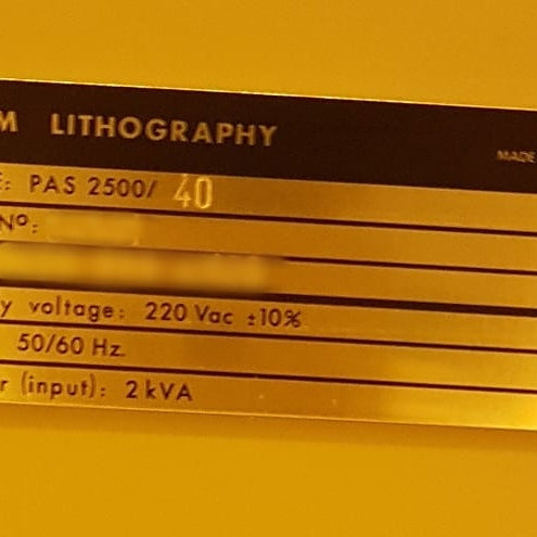 ASML PAS 2500 / 40 (UV 400) Stepper