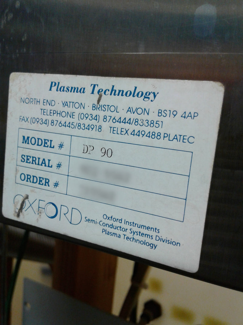 Oxford Plasmalab DP 90 PECVD (Plasma-Enhanced Chemical Vapor Deposition)