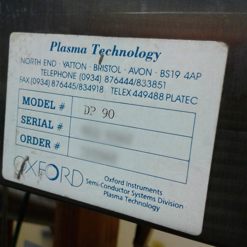 Oxford Plasmalab DP 90 PECVD (Plasma-Enhanced Chemical Vapor Deposition)