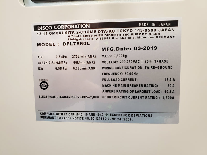 Disco DFL 7560 L Laser Saw