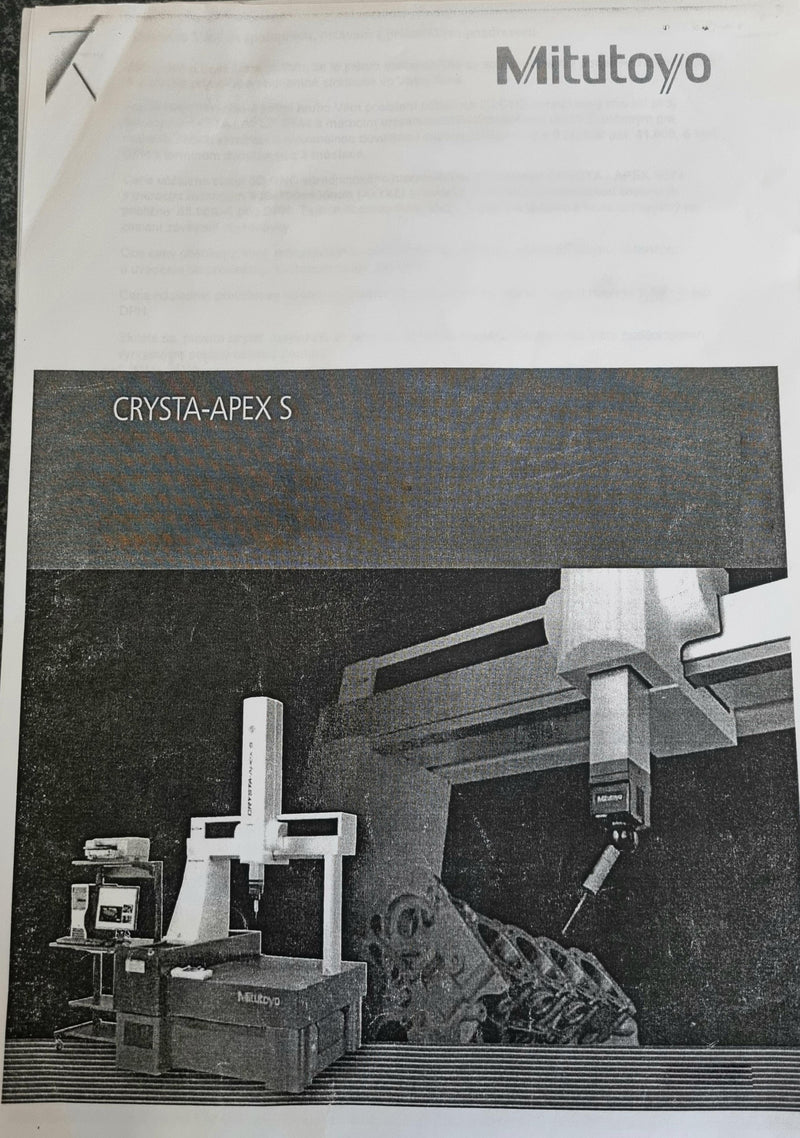 Mitutoyo Crysta Apex S 544 Measuring Table