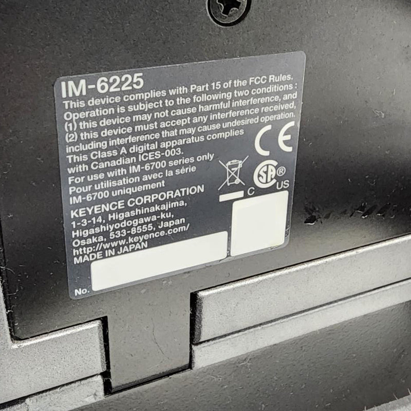 Keyence IM 6225 Inspection Measurement System