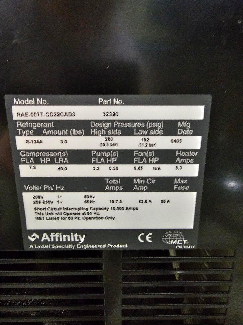 Affinity RAE-007 T-CD 22 CAD 3 Heat Exchanger