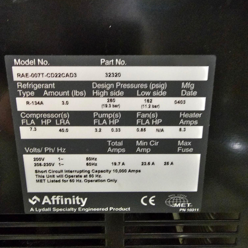 Affinity RAE-007 T-CD 22 CAD 3 Heat Exchanger