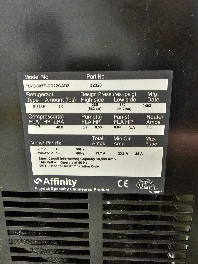 Affinity RAE-007 T-CD 22 CAD 3 Heat Exchanger