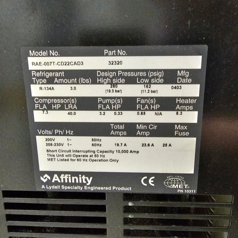 Affinity RAE-007 T-CD 22 CAD 3 Heat Exchanger
