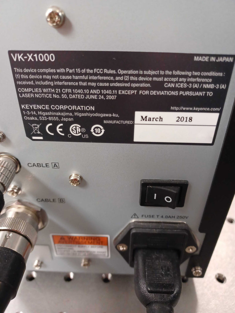 Keyence VK X 1100 Surface Profilometer