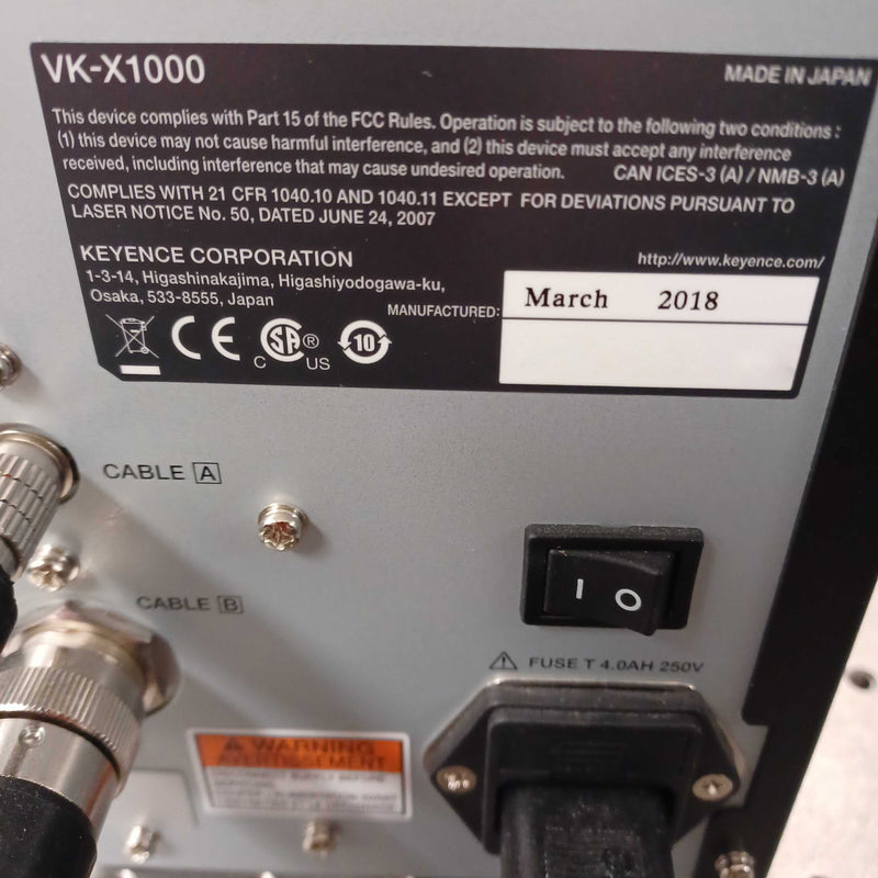 Keyence VK X 1100 Surface Profilometer