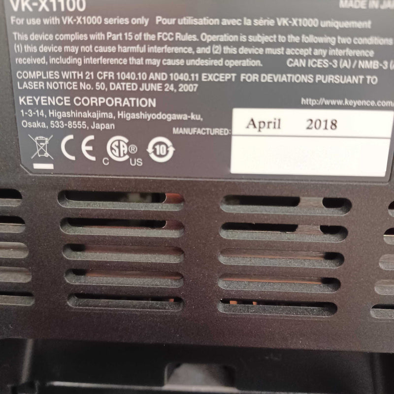 Keyence VK X 1100 Surface Profilometer