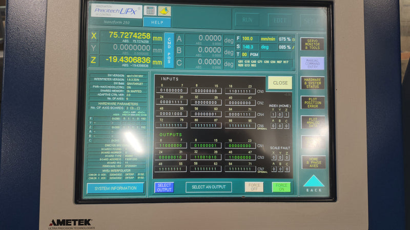 Precitech Nanoform 250 Ultra Ultrapath Machine