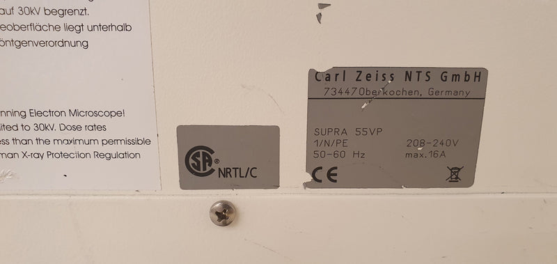 Zeiss Supra 55 VP SEM (Scanning Electron Microscope)