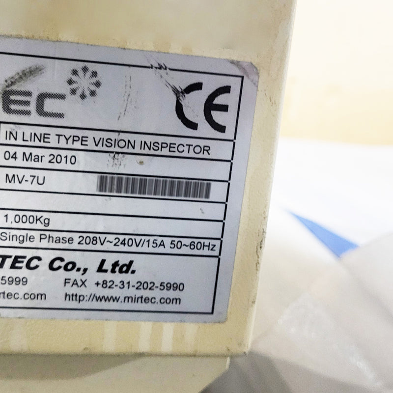 Mirtec MV 7 U In-Line Vision Inspector