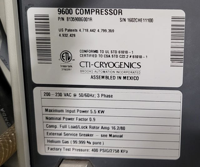 CTI 9600 Compressor