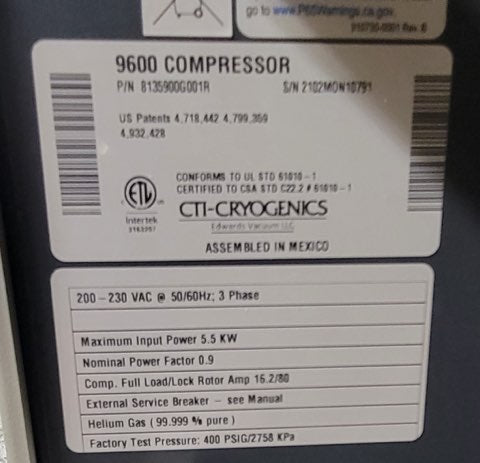 CTI 9600 Compressor