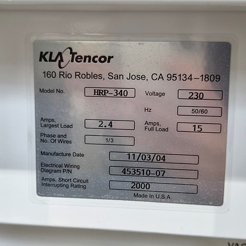 KLA HRP 340 Thickness Measurement