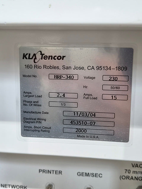 KLA HRP 340 Thickness Measurement