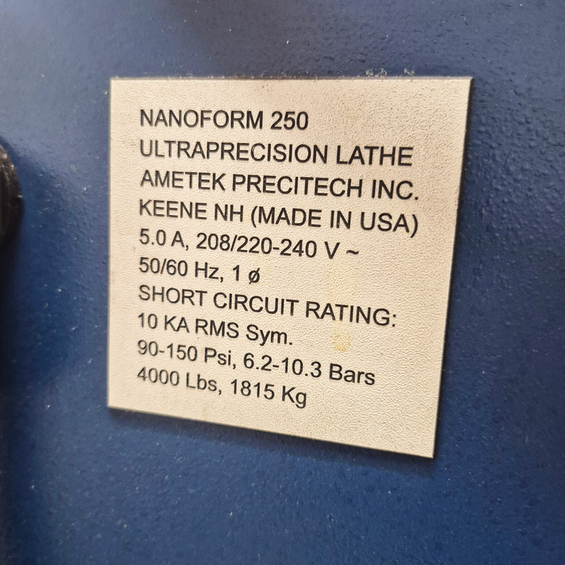 Precitech Nanoform 250 Ultra-Precision Lathe