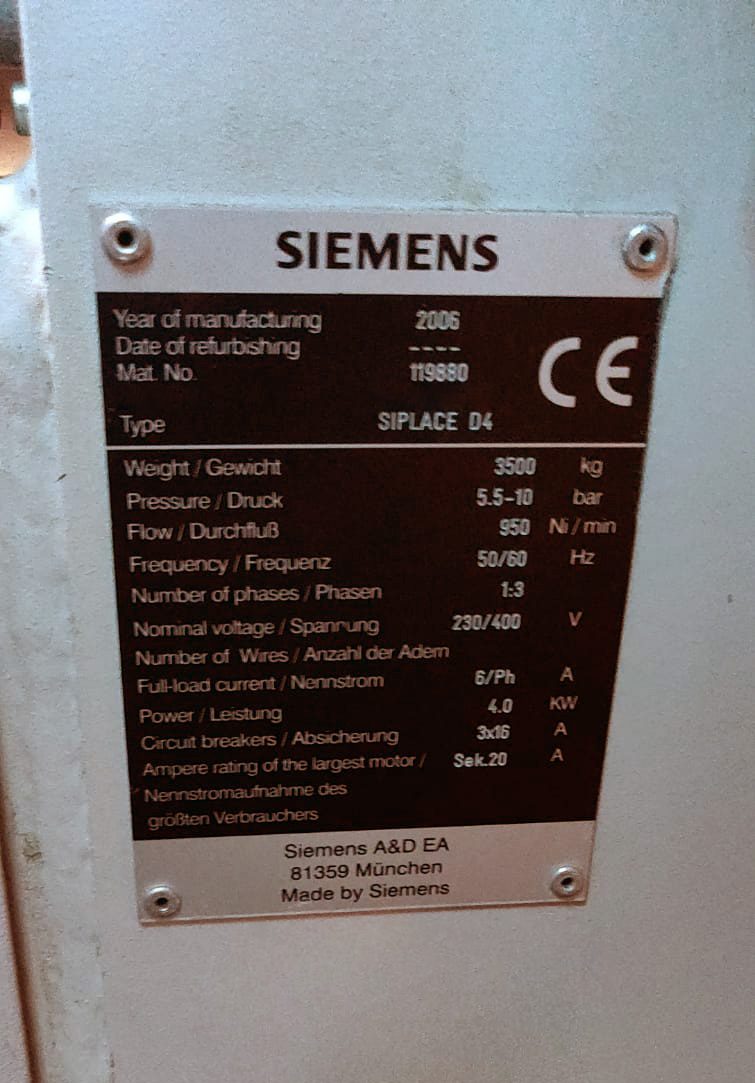 Siemens Siplace D 4 Placement Machine