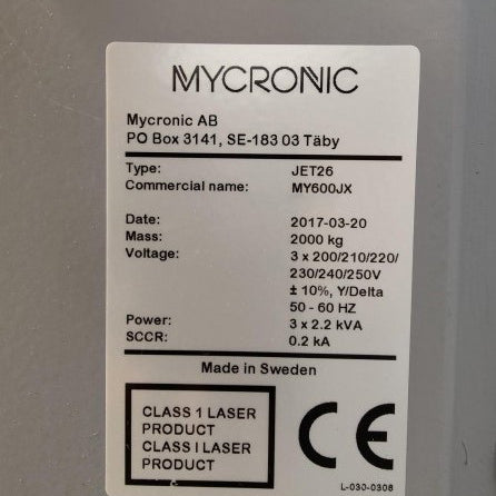 Mycronic / Mydata MY 600 JX Printer