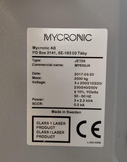 Mycronic / Mydata MY 600 JX Printer
