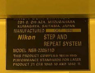 Nikon NSR 2205 i 11 D i-Line Stepper