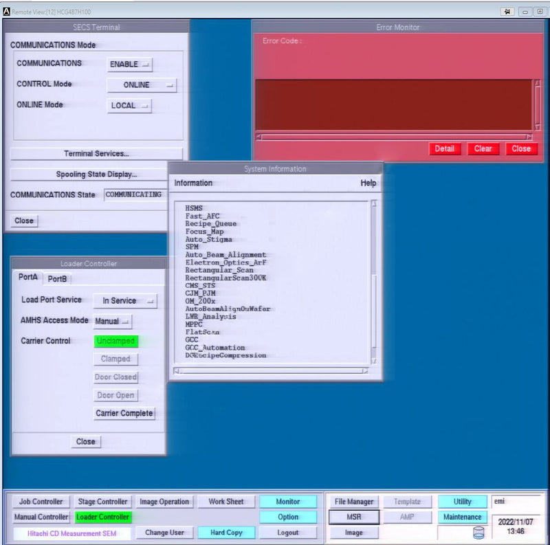 Hitachi CG 4000 CD-SEM (Critical Dimension Scanning Electron Microscope)