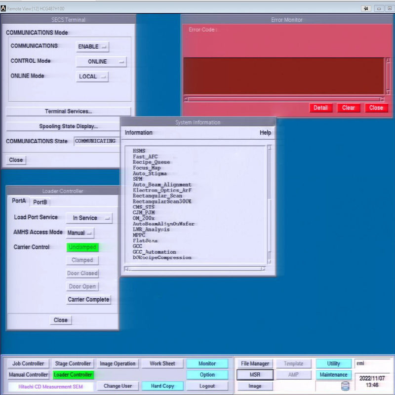 Hitachi CG 4000 CD-SEM (Critical Dimension Scanning Electron Microscope)