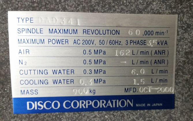 Disco DAD 341 Automatic Dicing Saw