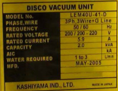 Disco DFG 8540 Back Grinder