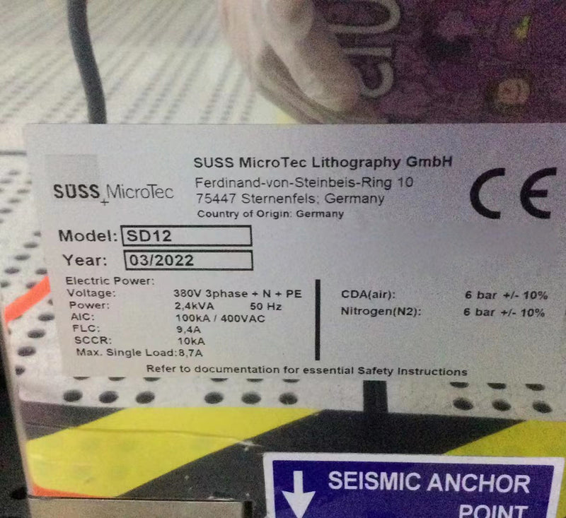 SUSS SD 12 Semi-Automatic Wet Processing System