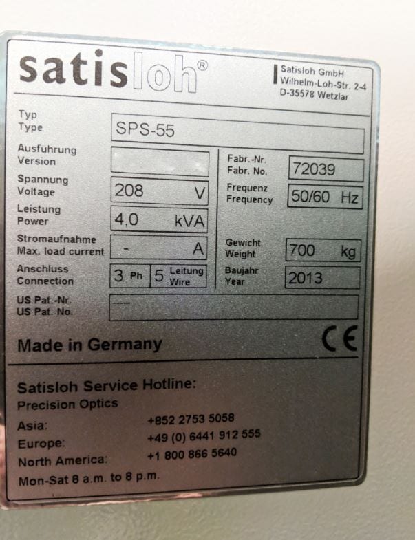 Satisloh SPS 55 Polisher