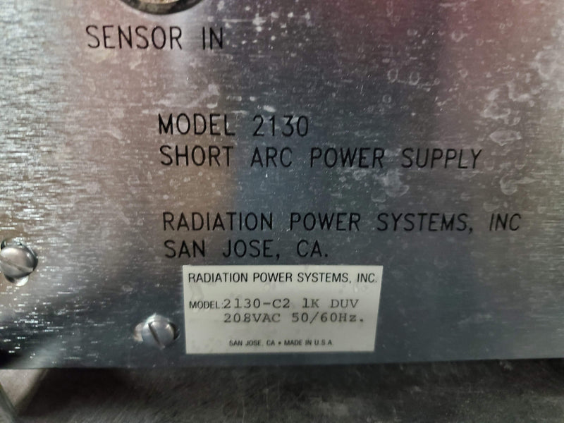 Radiation Power Systems 2130 C 2 Short Arc Power Supply