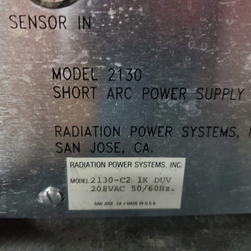 Radiation Power Systems 2130 C 2 Short Arc Power Supply