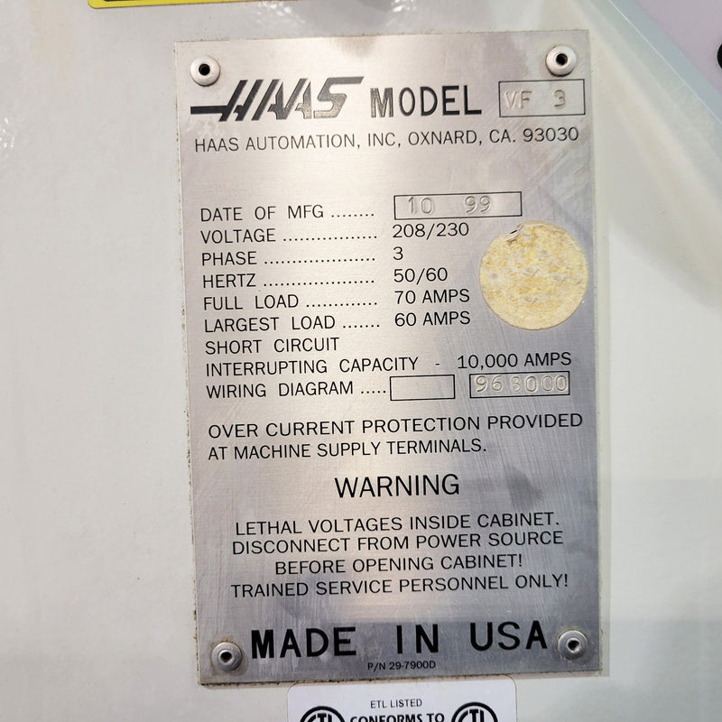 Haas VF 3 Vertical CNC