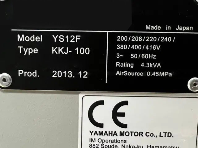 Yamaha YS 12 F Pick and Place