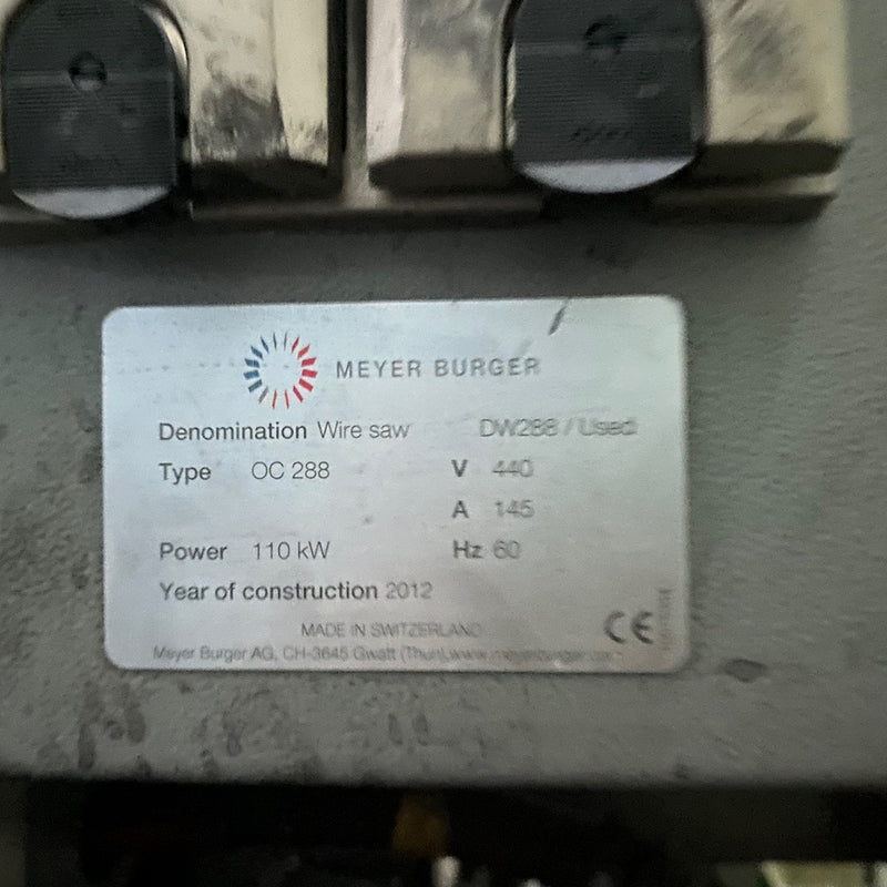 Meyer Burger DW 288 Diamond Wire Slicer