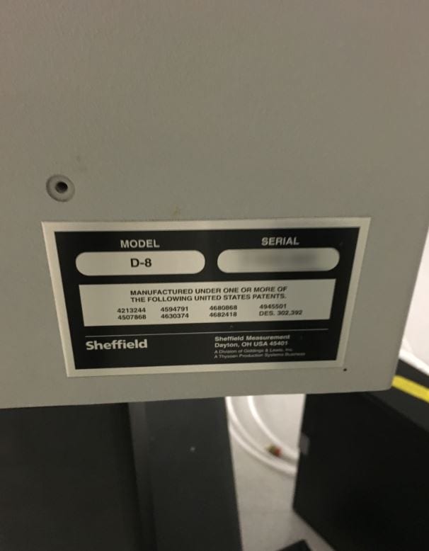Sheffield D-8 CMM (Coordinate Measuring Machine)
