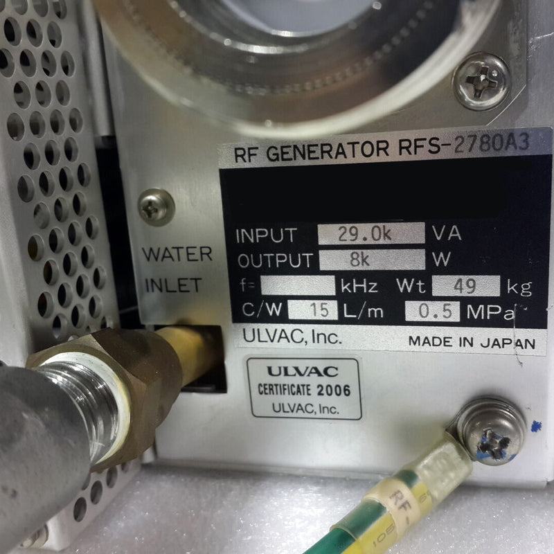 Ulvac RFS 2780 RF Generator