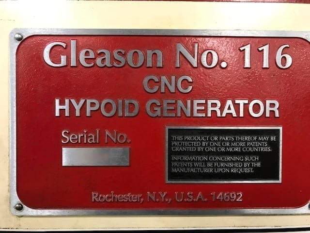 Gleason 116 CNC Bevel Gear Cutting Machine