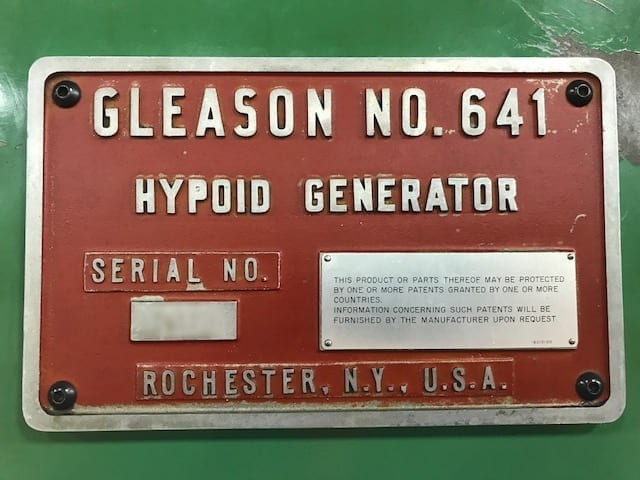 Gleason 641 Hypoid Generator, Bevel Gear Cutting Machine