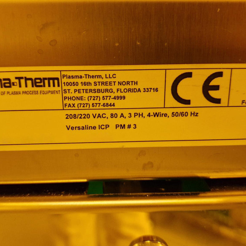 Plasmatherm Versaline VCX 600 ICP (Inductively Coupled Plasma)