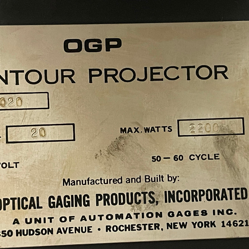 OGP (Optical Gaging Products) 0020 Contour Projector