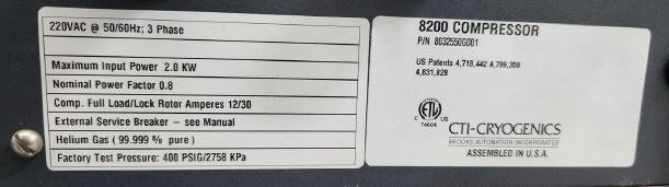 CTI 8200 Compressor