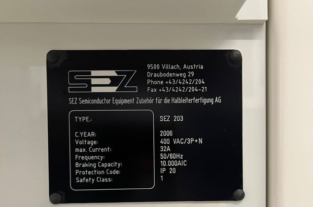 Lam / SEZ SP 203 Spin Etcher