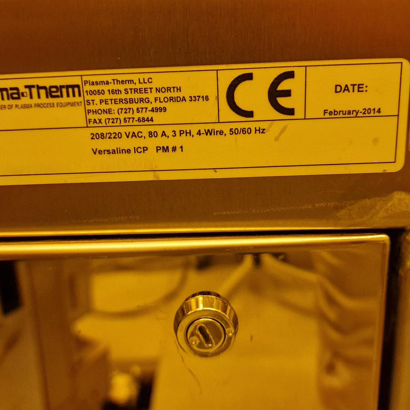 Plasmatherm Versaline VCX 600 ICP (Inductively Coupled Plasma)