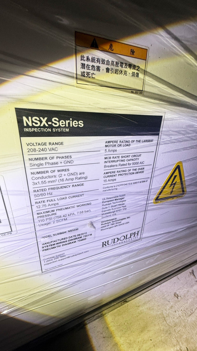 ONTO / Rudolph / August NSX 330 Inspection System