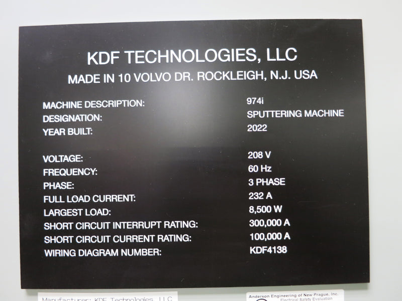 KDF 974 i Sputtering System