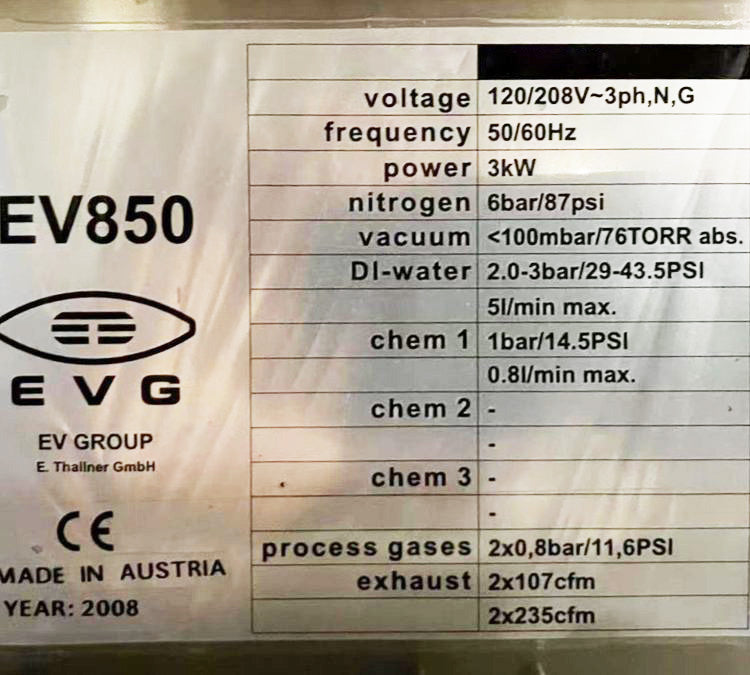 EVG 850 SOI Wafer Bonder