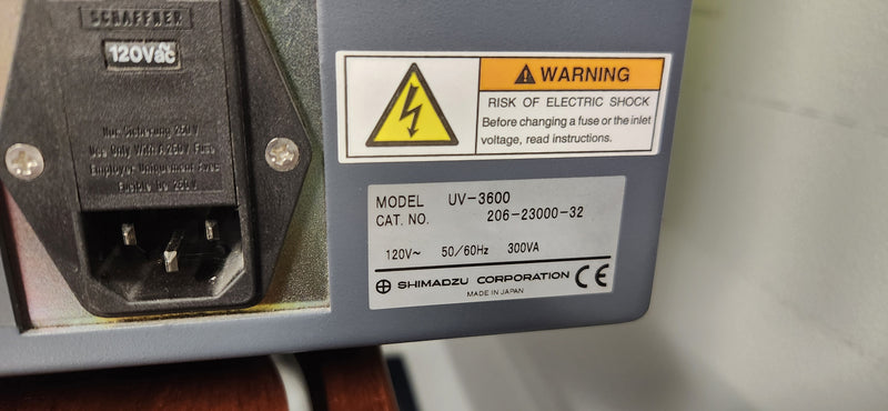 Shimadzu UV 3600 Spectrophotometer