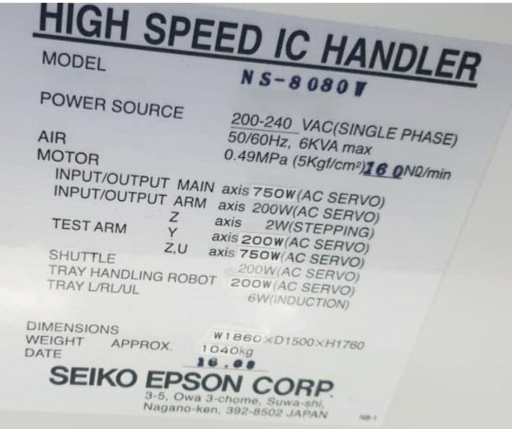 Seiko / Epson NS 8080 W IC Handler